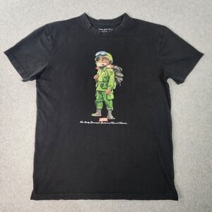 Akoo MFG Co. Military Fox Graphic T-Shirt‎ Mens Size Large Black Pullover Shirt